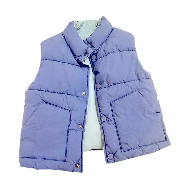 Zara reversible Blue & gray blue Puffer Vest pockets size boys 3t - Picture 1 of 6